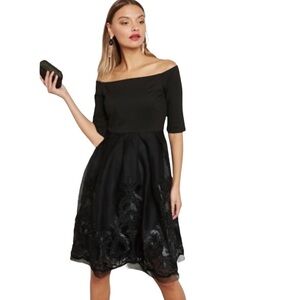 Nordstrom Just Me New With Tags Formal Midi Dress Size Small Color Black